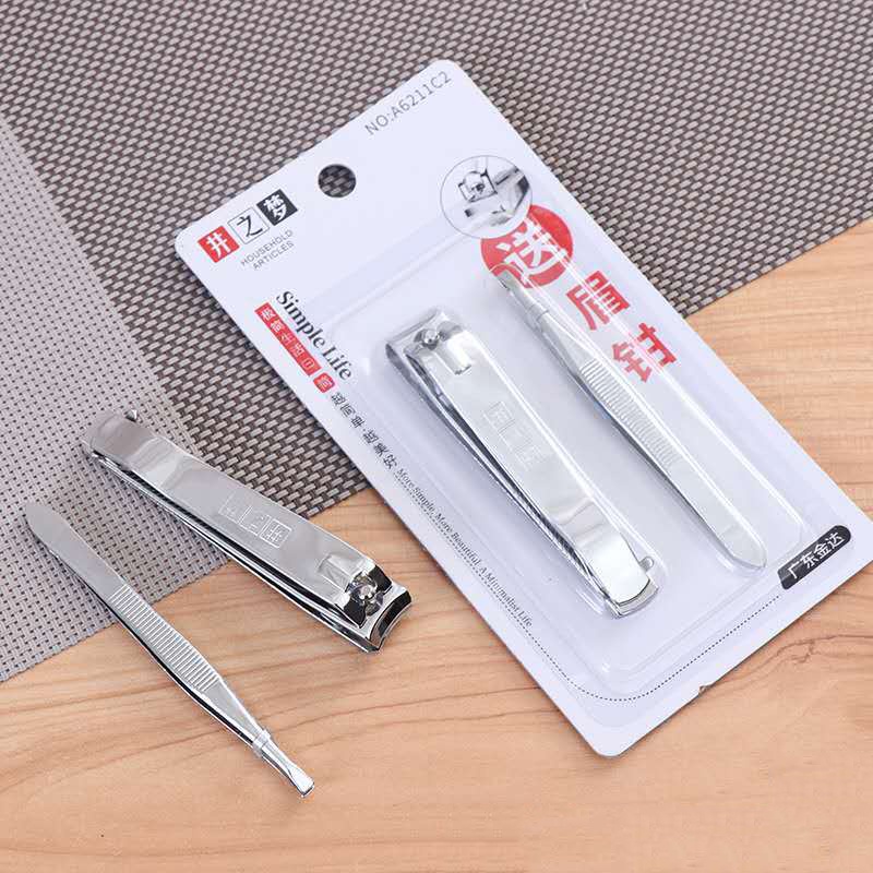 Bộ Dụng Cụ Bấm Móng Tay Bộ Đôi Bằng Thép Không Gỉ Kèm Nhip Tiện Dụng
