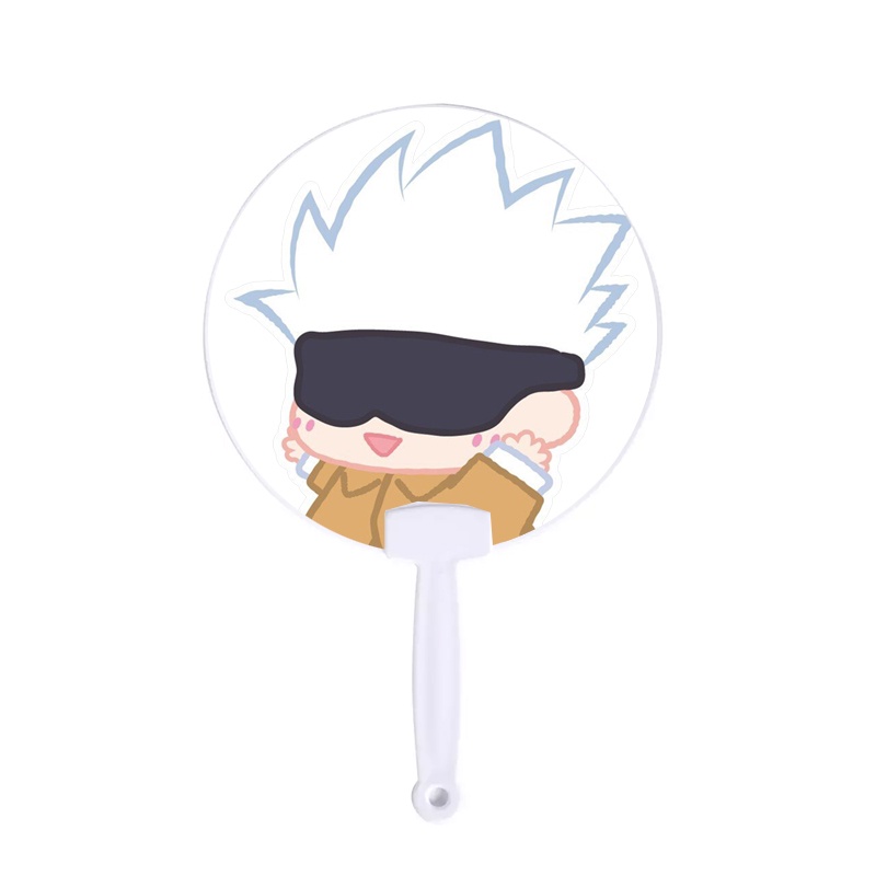 Quạt tròn cán nhựa cổ trang in hình JUJUTSU KAISEN ver TẬP THỂ DỤC chibi anime cán gỗ quà tặng độc đáo xinh xắn