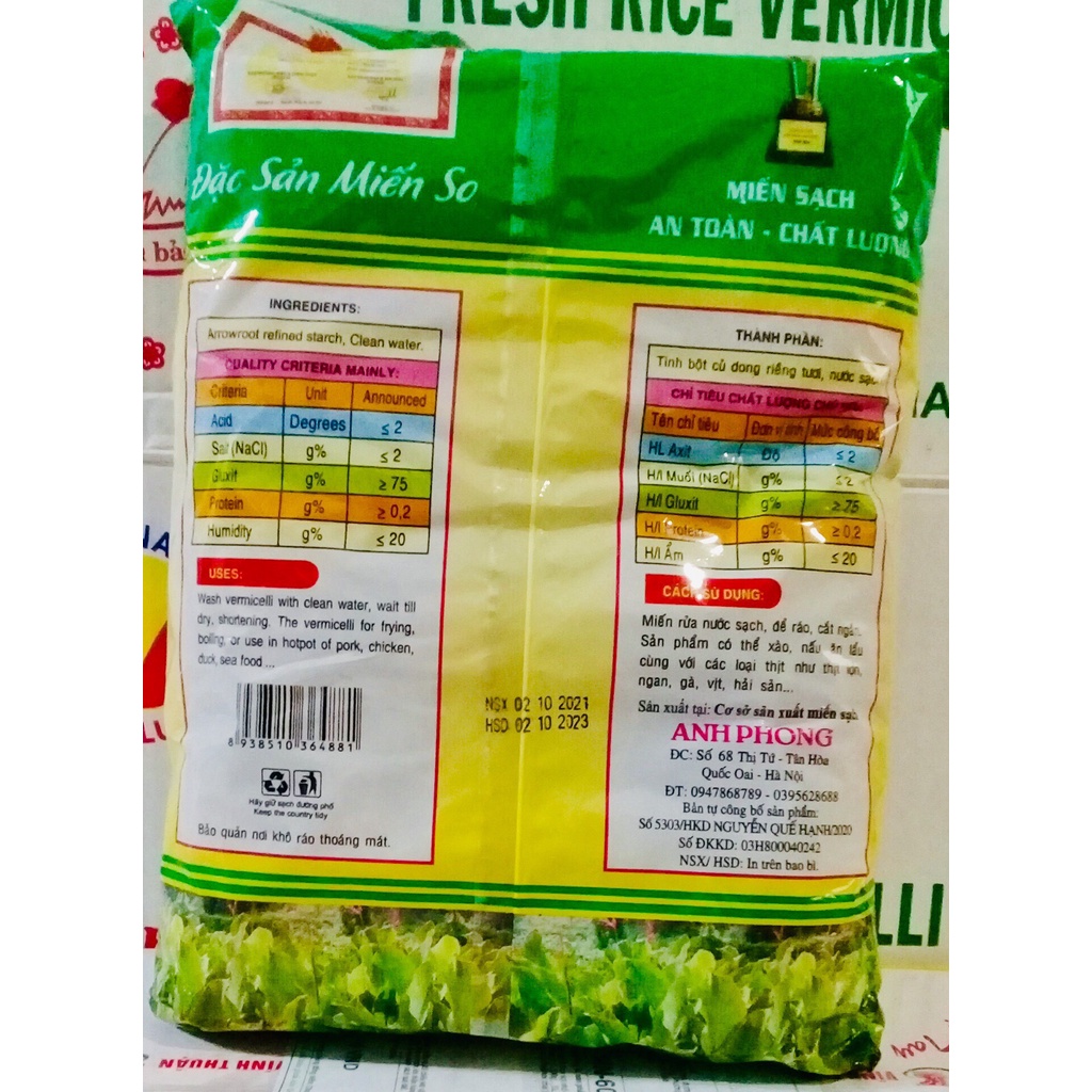 Miến Dong Hà Nội Anh Phong gói