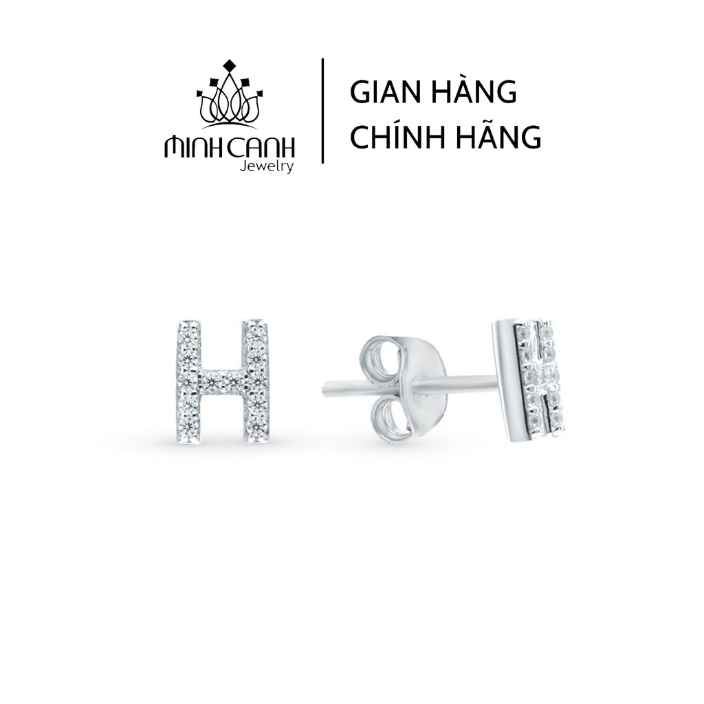 Bông Tai Bạc Hình Chữ H - Minh Canh Jewelry