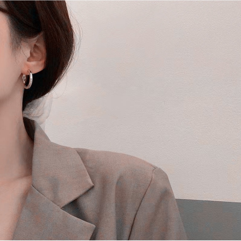 📛 RẺ VÔ ĐỊCH 📛 Bông tai vòng màu bạc đơn giản cá tính phong cách hàn Quốc