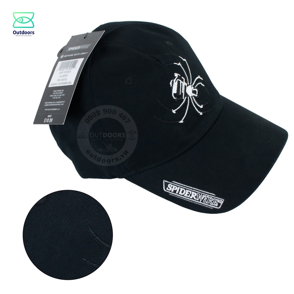 Nón Spiderwire Baseball HATSWBBVCBL (black-cotton)