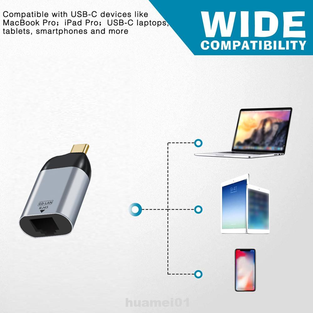 USB C To Ethernet Adapter Aluminum Alloy Travel Games Type-c Computer Use 1-Gigabit For Thunderbolt 3