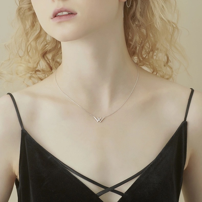 Dây Chuyền Bạc 925 Cao Cấp Kiểu Dáng Sang Trọng, Vòng Cổ Choker W Giá Rẻ Mã Vc 44