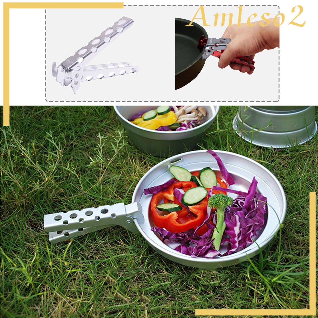 Kẹp Nhấc Nồi Chảo Bằng Nhôm Màu Đỏ + Xám Cho Cắm Trại