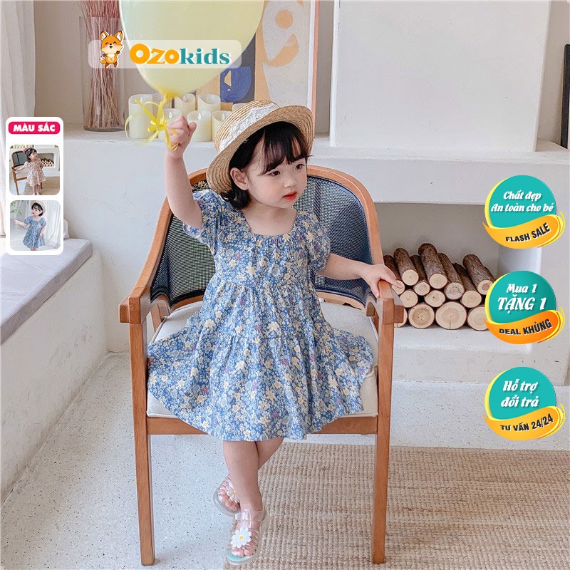 Váy dáng xòe bé gái LOBY in họa tiết hoa nhí V0401090 (8 tháng - 7 tuổi)