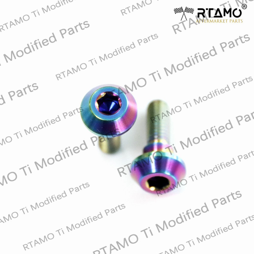 Rtamo Gr5 Titanium Alloy Yanaha Honda Brake Disc Rotor Bolt Disc Nut Fasteners M6×20 for Motorcycle Scooter Parts Available