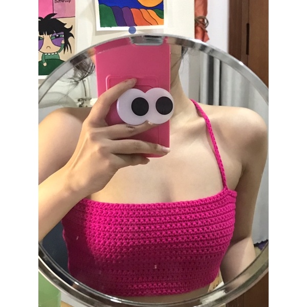 JAY TOP (ver 1)- áo len móc handmade màu trơn dây chéo lưng | BigBuy360 - bigbuy360.vn