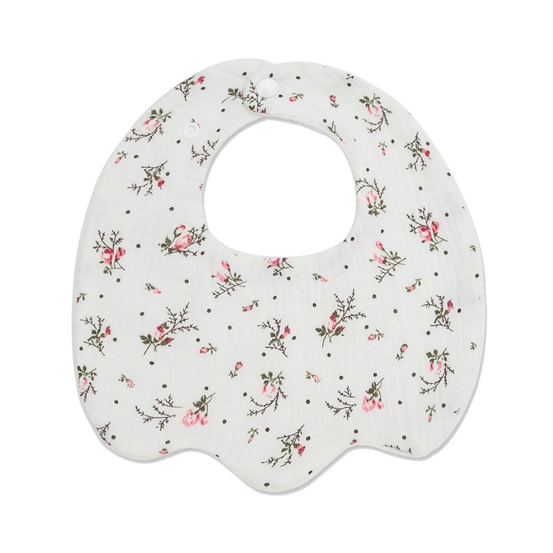 Yếm Ăn Cotton Hai Lớp In Họa Tiết Xinh Xắn Dành Cho Bé