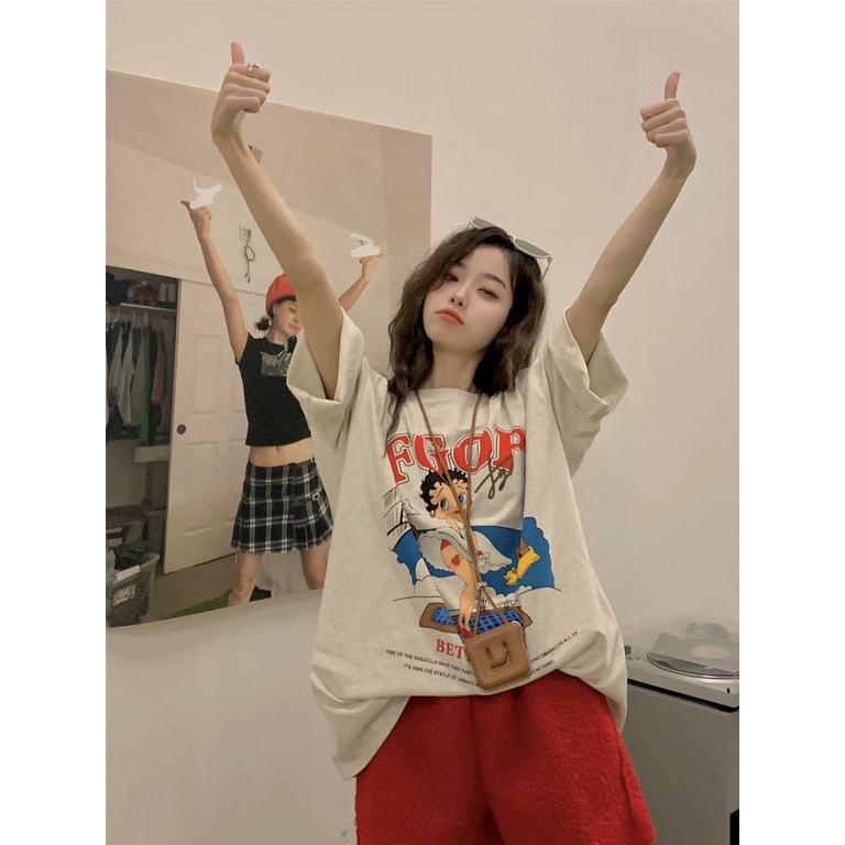 Áo Thun Tay Ngắn Dáng Rộng Thiết Kế Mới Thời Trang Theo Phong Cách Hàn Quốc