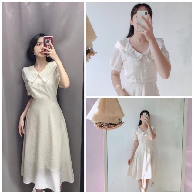 (ẢNH THẬT) VÁY MIDI DÁNG XINH BÁNH BÈO