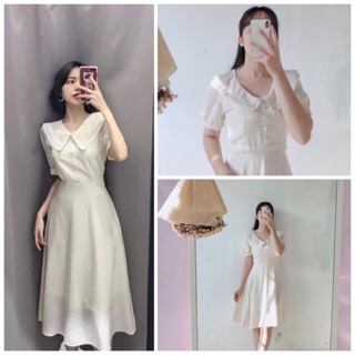 (ẢNH THẬT) VÁY MIDI DÁNG XINH BÁNH BÈO