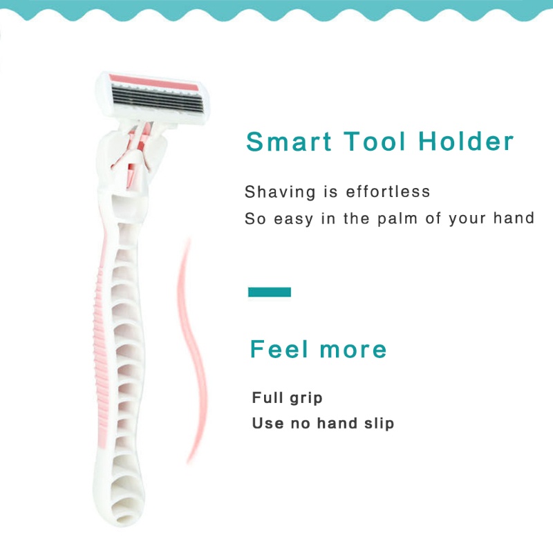 Dao Cạo Râu 6 Lưỡi Với 4 Tay Cầm Chống Trượt Thay Thế Cho Nữ YOUYO