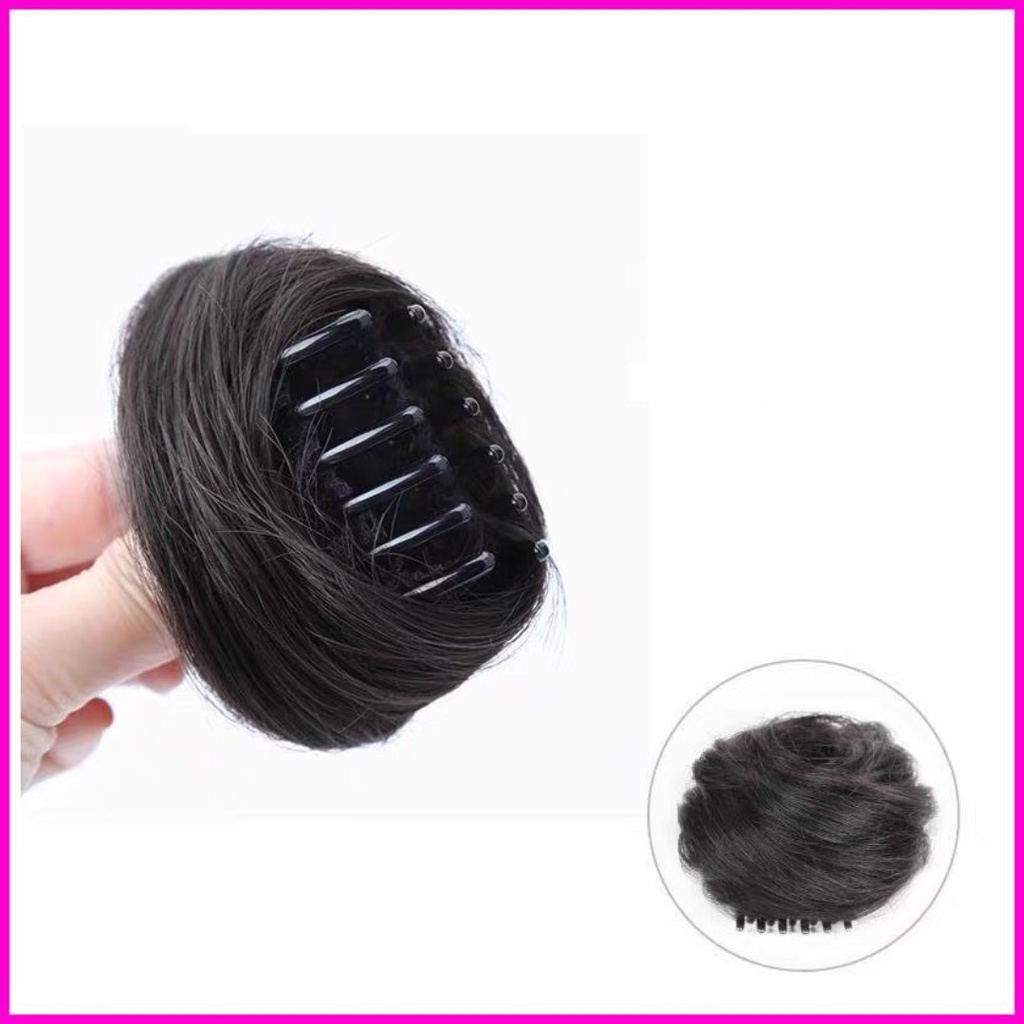 Tóc giả Búi tròn loại nhỏ có ngoạm kẹp xinh xắn