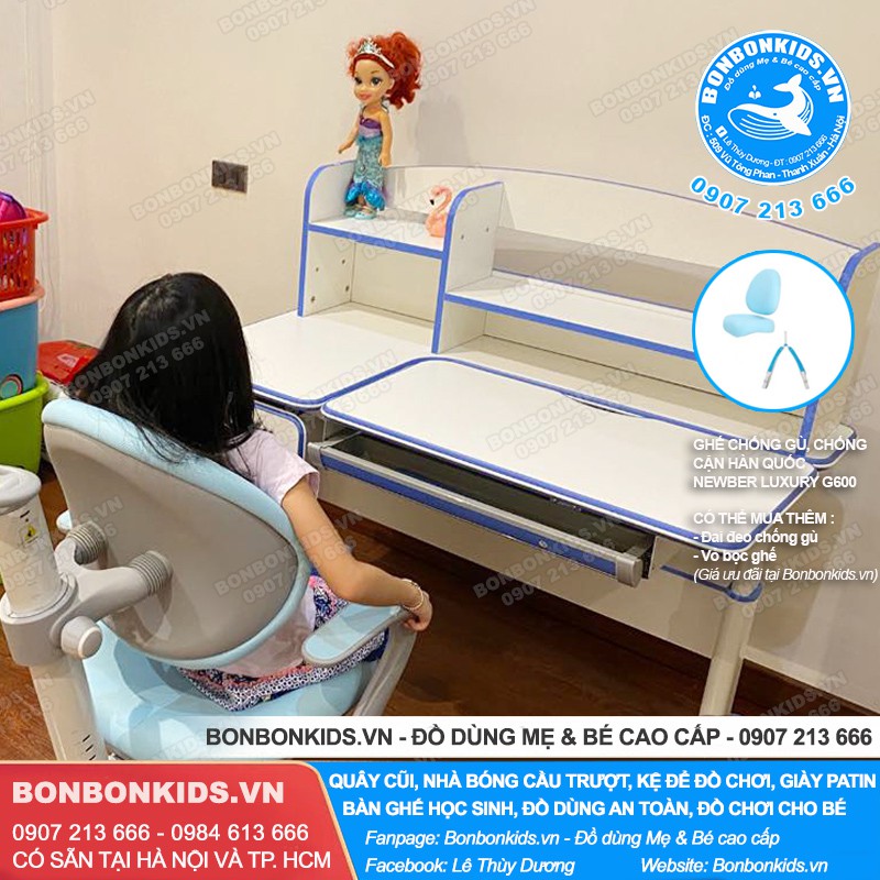Ghế Chống Gù chống cận, Ghế học sinh Hàn Quốc Newber Luxury G600 Cao Cấp (Có tay vịn) | BigBuy360 - bigbuy360.vn