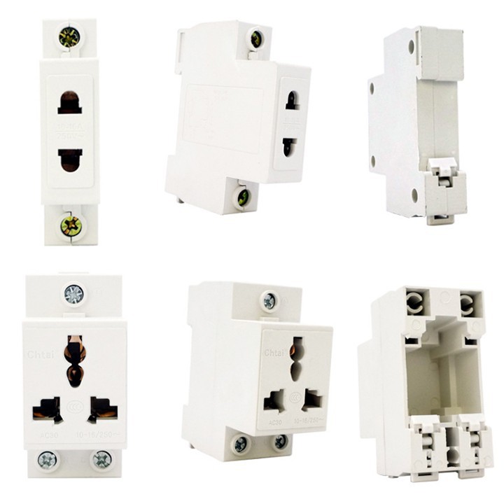 Ổ cắm cài dinrail  AC30-124 gắn thanh ray 3 chấu