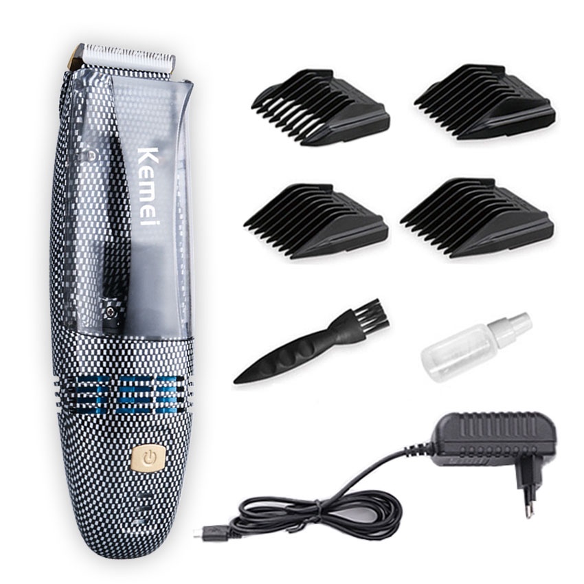 Tôngđơ cắt tóc gia đình và trẻ em không dây KEMEI KM-77 sử dụng pin sạc tiện lợi, công nghệ hút mảnh vụn tóc thông minh