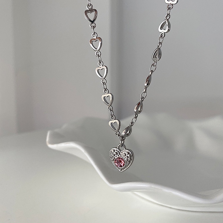 IF ME Vòng cổ Mặt Trái Tim Đính Đá Thời Trang Cho Nữ