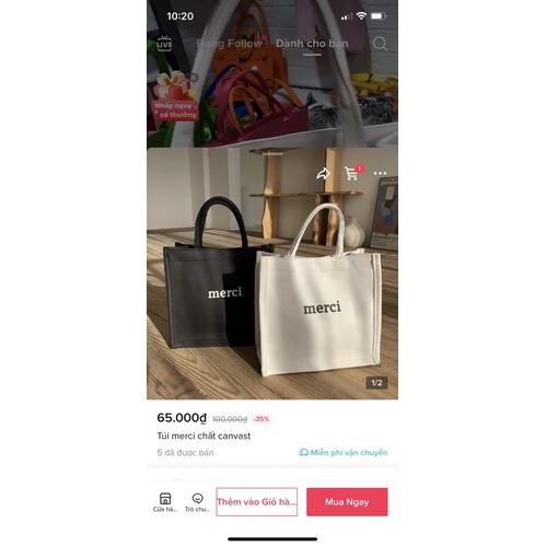 Túi xách Merci đeo vai Canvas đi học, đi làm để đồ du lịch cỡ lớn mẫu mới