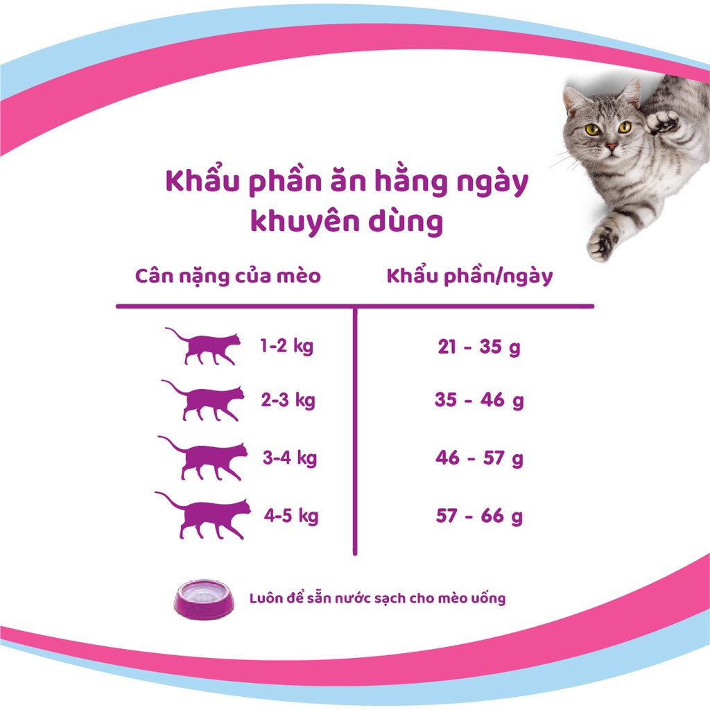 Thức ăn mèo lớn whiskas vị cá biển gói 1,2kg