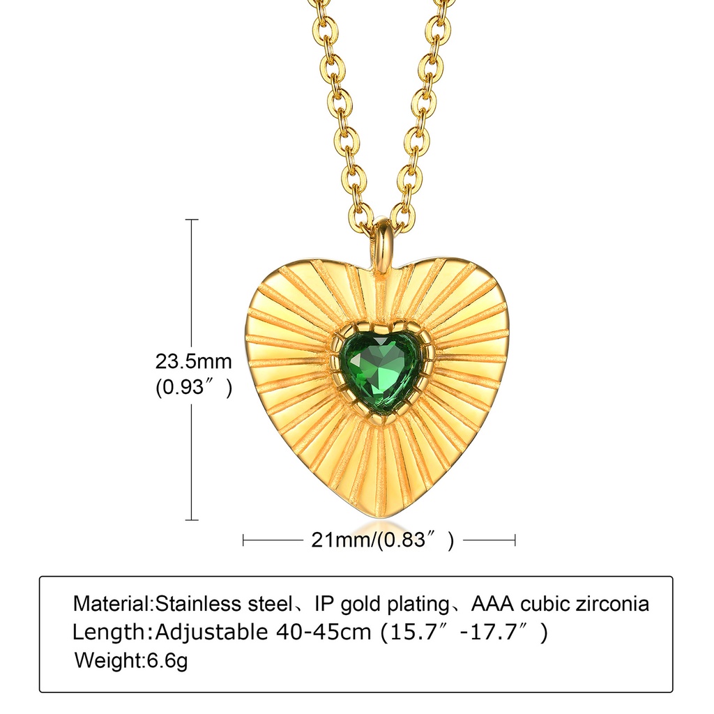 Vnox Vòng cổ Mạ Vàng 14K Mặt Hình Trái Tim Thời Trang Cho Nữ