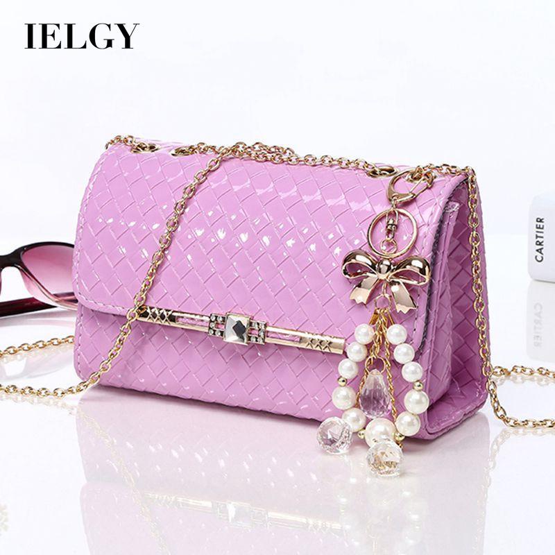 Túi Đeo Vai Màu Kẹo Phối Dây Xích Phong Cách Hàn Quốc Thời Trang Cho Nữ