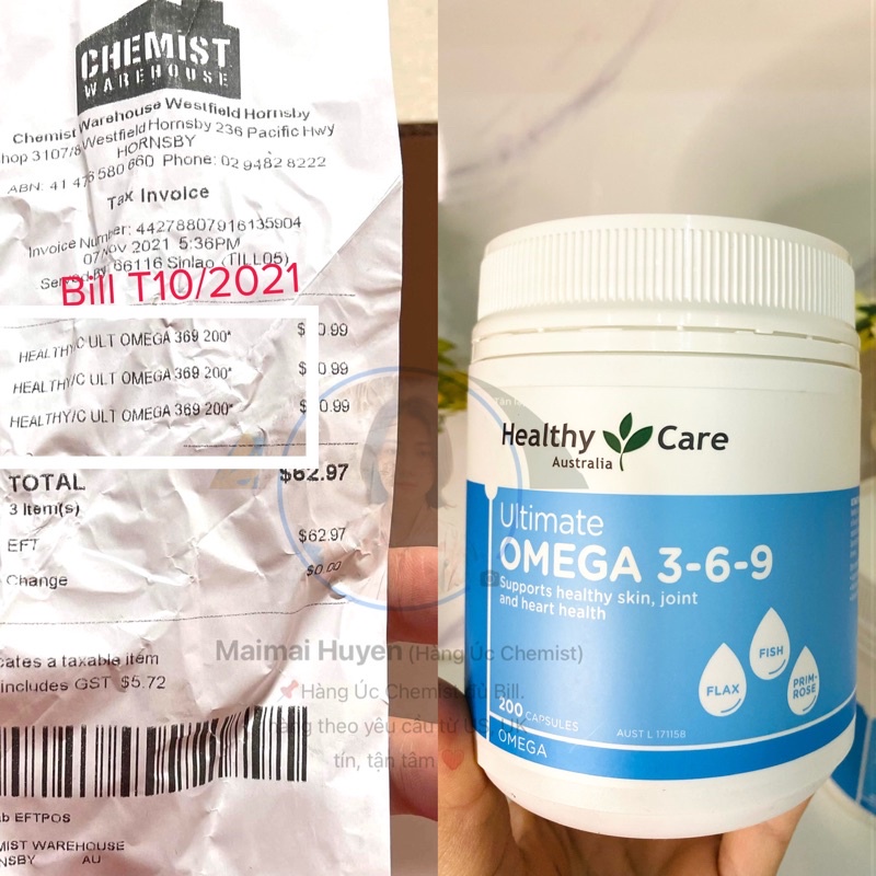 Omega 369 của Healthy Care Úc 200 viên