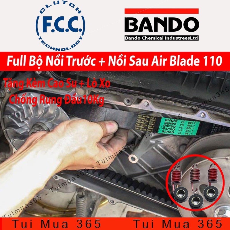 Freeship Full nồi trước + nồi sau AB 110 /Lead 110/ Vision đđ / SCR zin hãng FCC( Bando ) Bảo hành 1 đổi 1