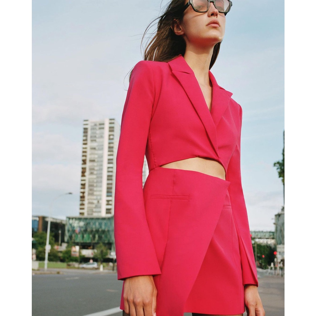 Đầm cut out dáng áo blazer ZAR* xuất dư xịn - new tag