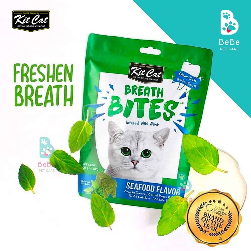 Bánh Thưởng KITCAT Breath Bites Nhiều Vị Lựa Chọn Cho Mèo - Bánh Snack Cho Boss Mèo