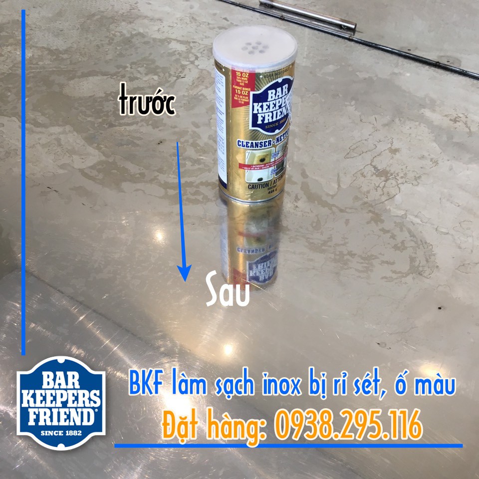 Bột làm sạch thần thánh - Bar keepers friend - sạch kính, vòi, xoong nồi, vết ố NK Mỹ BKF01