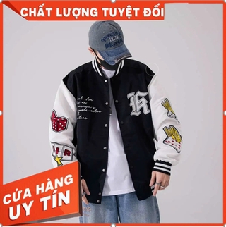 Áo khoác dù ⭕̂́𝐂𝐚𝐨 𝐂𝐚̂́𝐩 𝐋𝐨𝐚̣𝐢-𝟏 ⭕Bomber cờ bạc xì dách Unisex nam nữ cá tính