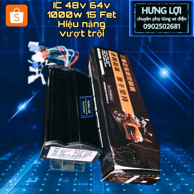 Ic bo đa năng xe điện Đen Hiệu Năng 48v 64v 1000w 15 Fet