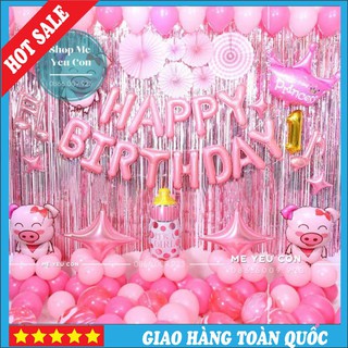 Trang Trí Sinh Nhật Cho Bé Gái Tuổi Heo, Set Bóng Trang Trí Sinh Nhật Happy Birthday 💕HOT SALE💕