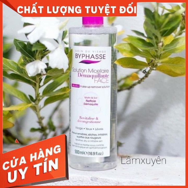 Nước Tẩy Trang Byphasse Cho Mọi Loại Da 500ml Solution Micerallaire Face FREESHIP  làm sạch bụi bẩn, bã nhờn trên da