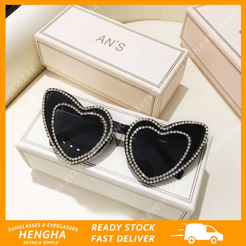 Kính Mát Hình Trái Tim Oversize Thời Trang Hàn Quốc