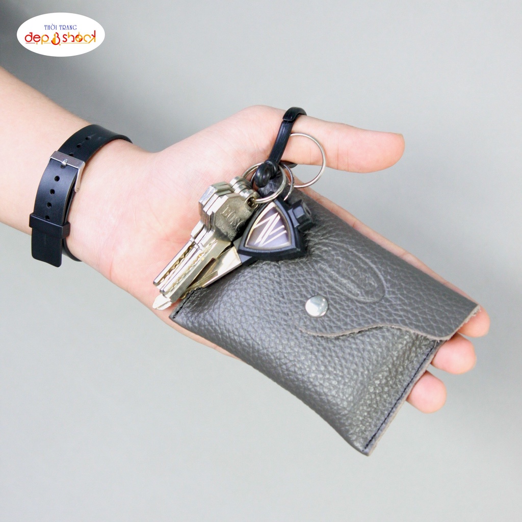 Ví móc khóa da bò thật,đựng thẻ ATM,thẻ xe