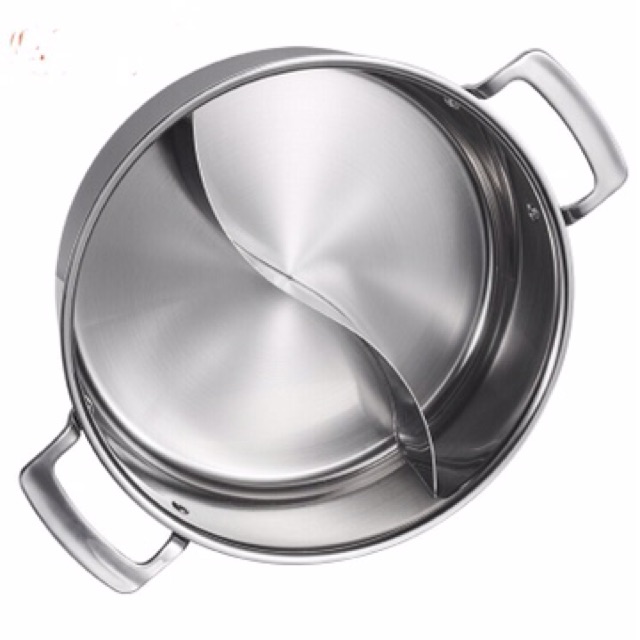 Nồi Lẩu Inox 2 Ngăn 304 - 28cm