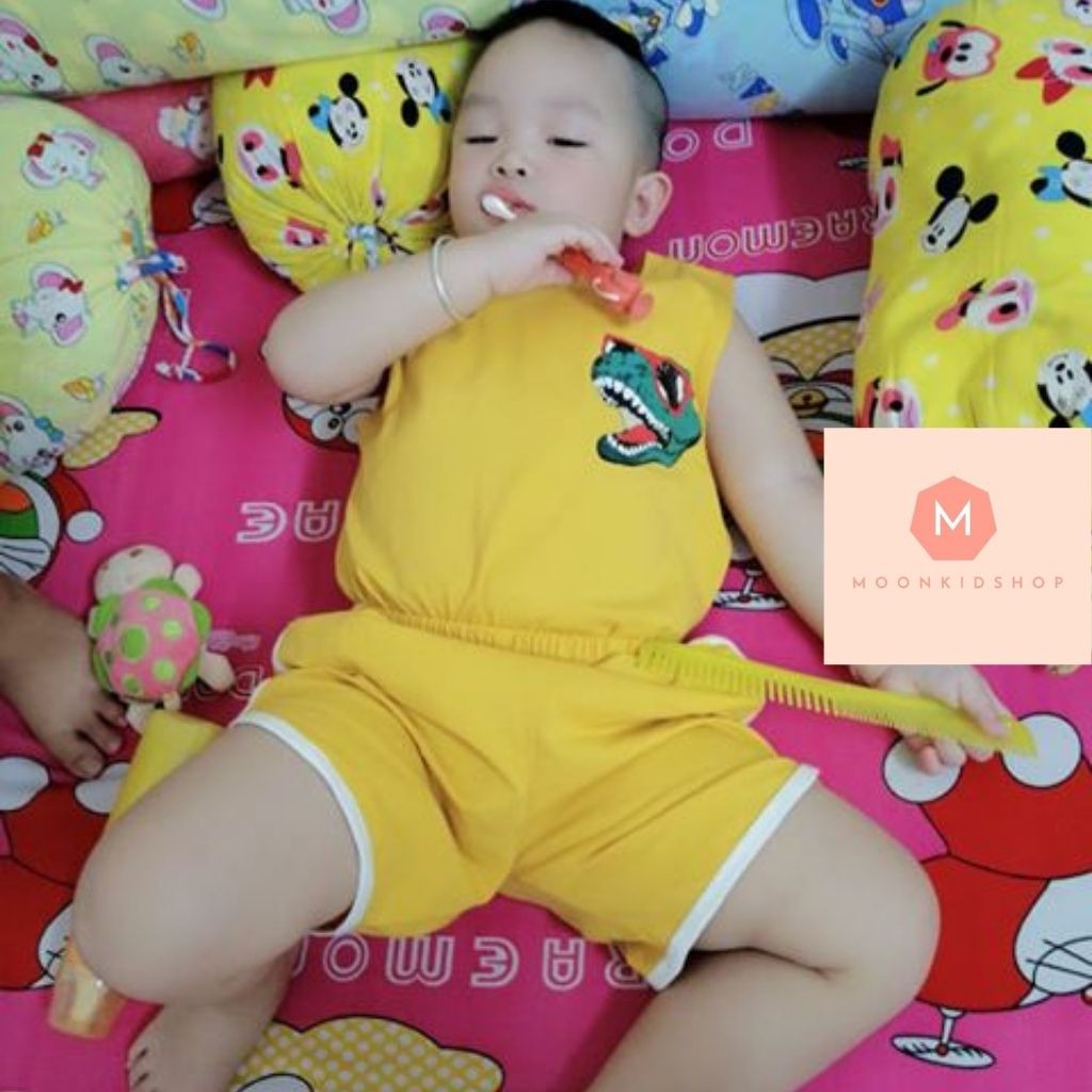 Bộ Đồ Khủng Long  rẻ lắm luôn ạ dành cho bé từ 6-20kg thun cotton 100% co giãn 4 chiều in hình ko phai