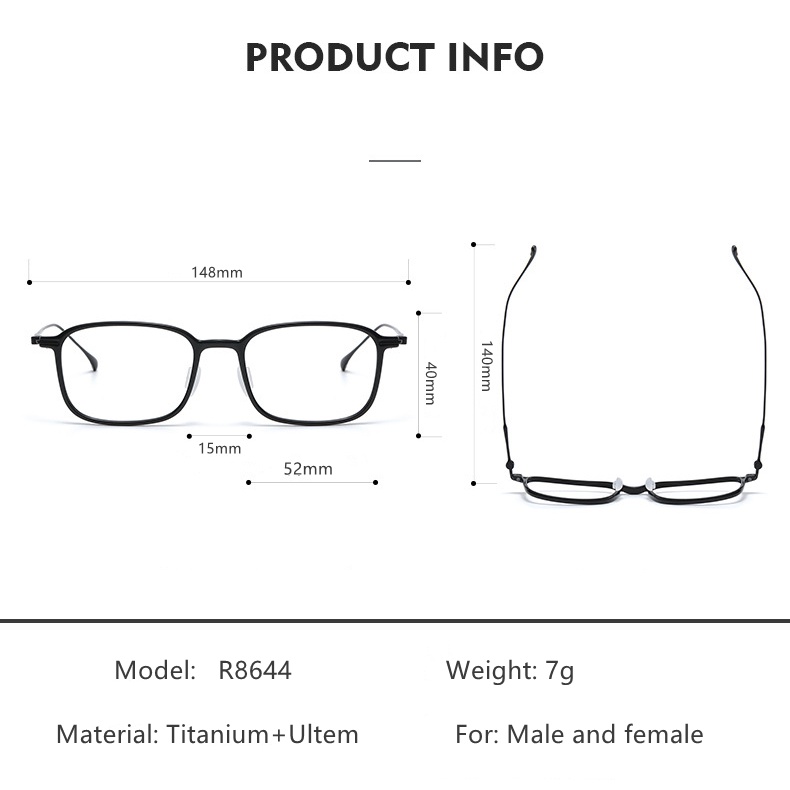 Bộ Khung Hình Vuông Siêu Nhẹ 7g Bằng Titan Nguyên Chất Siêu Nhẹ Thoải Mái