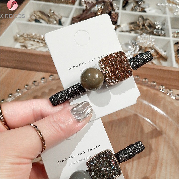 FREESHIP TOÀN QUỐC 50K - Kẹp Tóc Cao Cấp Lấp Lạnh Hạt Tròn Vuông Hàn Quốc - Màu Ngẫu Nhiên | BigBuy360 - bigbuy360.vn