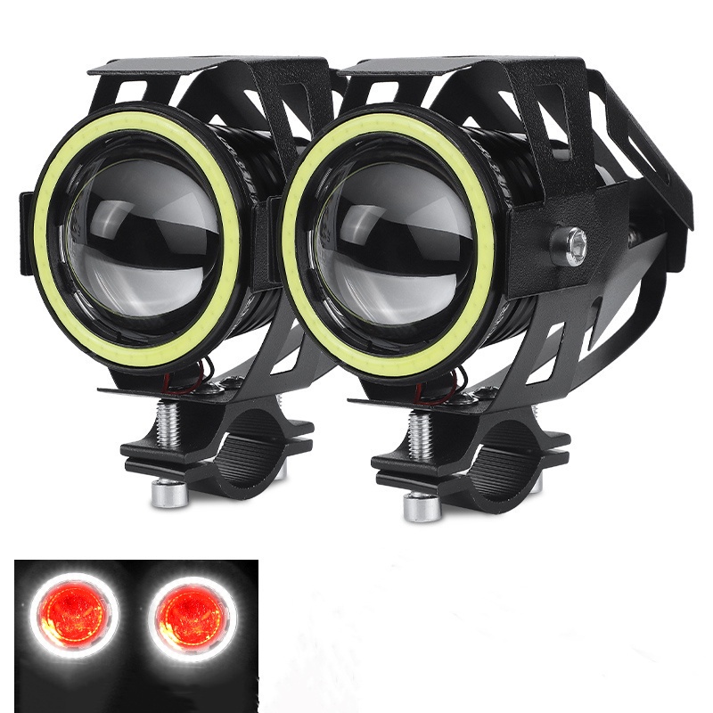 Đèn pha led gắn xe máy không thấm nước phong cách đôi mắt 125w siêu sáng đa năng