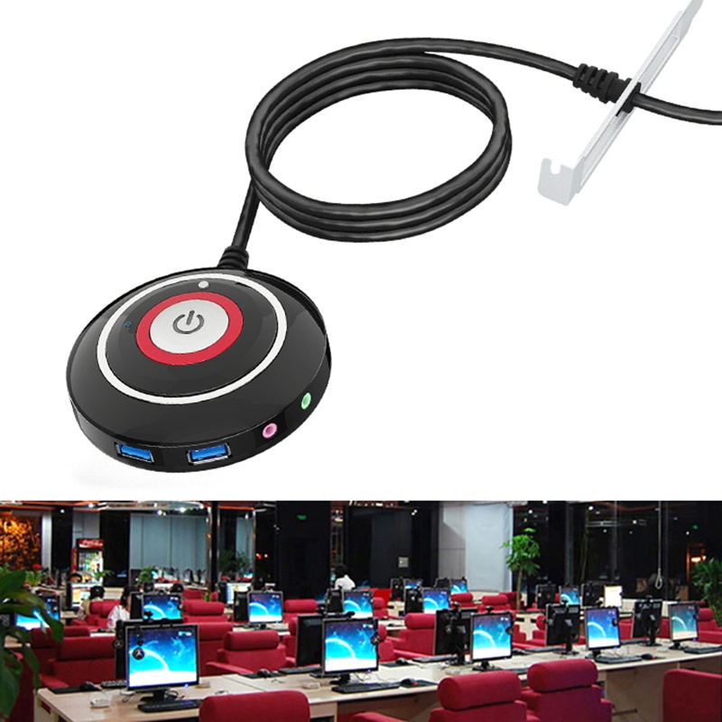 Công Tắc Nguồn Máy Tính / Máy Tính Để Bàn Có Nút Nhấn Lại + Dây Cáp 1.6m