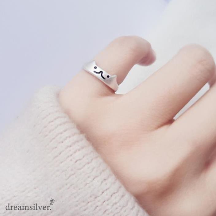 [Bạc 925] 💍 Nhẫn Bạc 925 họa tiết mặt mèo 💍