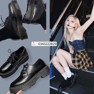 sẵn/ Boot đế kếp🤩 Giày ROSÉ blackpink kem , bốt martins (cao : 4cm)
