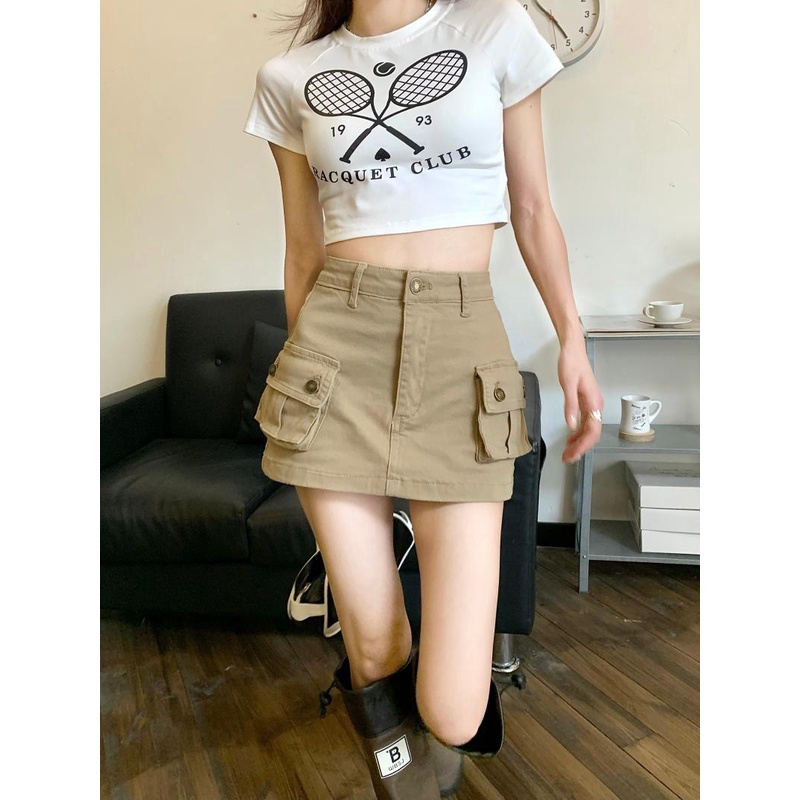 Huang YOYO Quần culottes denim Thời Trang Hàn Quốc Phong Cách retro Cho Nữ