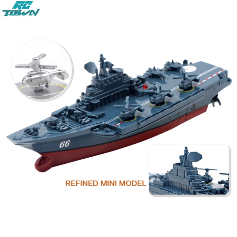 Mô hình tàu chiến quân sự điều khiển từ xa không dây tần số 2.4G, đồ chơi tàu sân bay/ tàu thủy mini chống nước