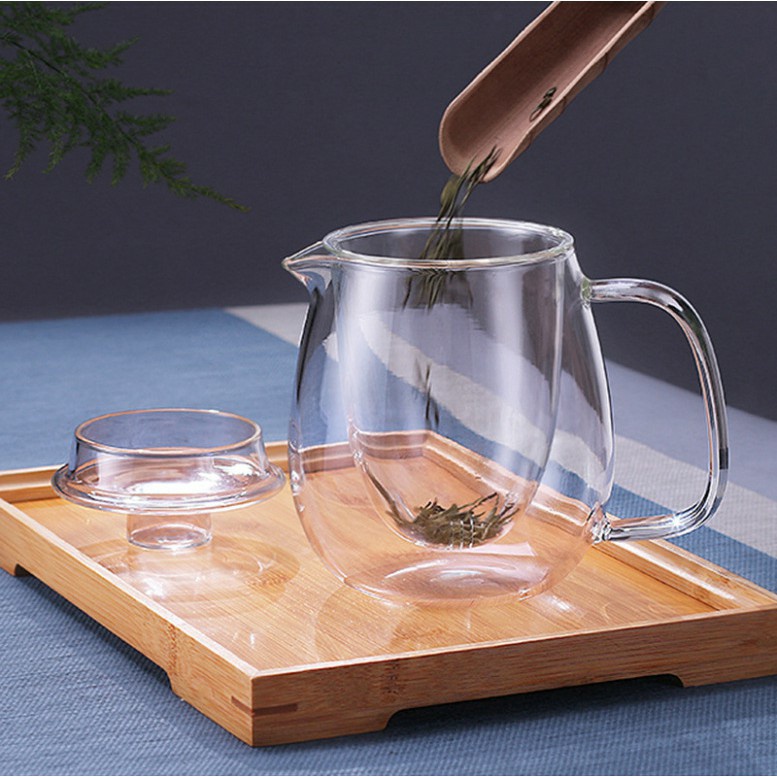 Ấm trà thuỷ tinh chịu nhiệt cao, ấm có lõi lọc bằng thủy tinh, dung tích 600ml - AT1.1