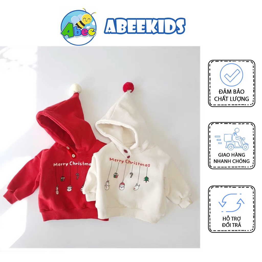 Áo Nỉ Bông Hoodie Thời Trang Thu Đông Cho Bé Trai Và Bé Gái Size 8-25kg Noel03