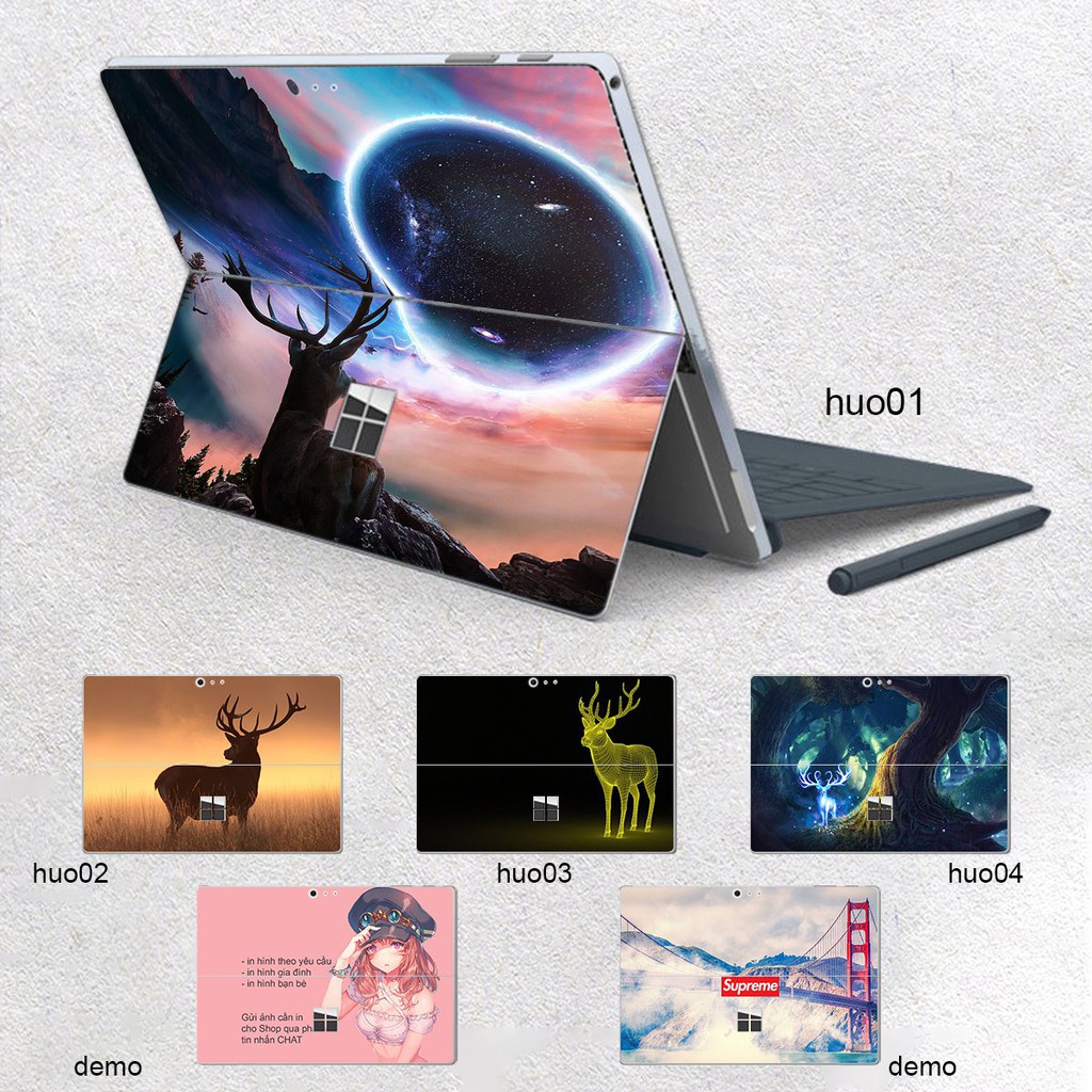 Skin dán hình Con hươu cho Surface 3 2015; Go, Go 2, Go 3; Pro 2 3 4 5 6 7 8 9 X